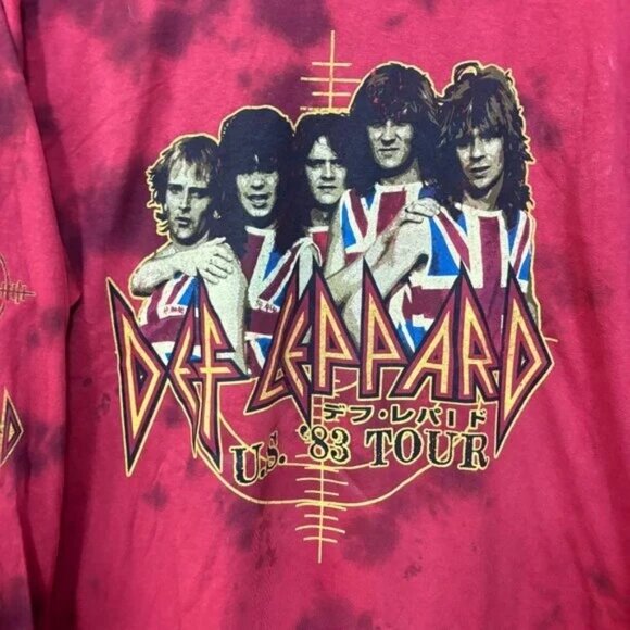 Def Leppard Pyromania 83' tour long sleeve tiedye tshirt size Large - Picture 2 of 6